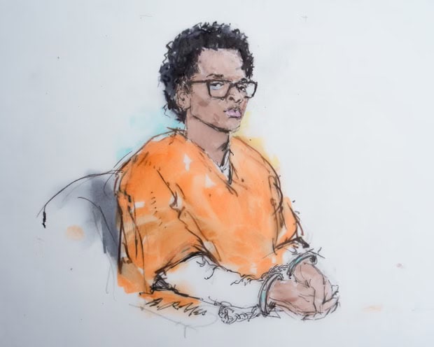 Courtroom sketch of D4vd