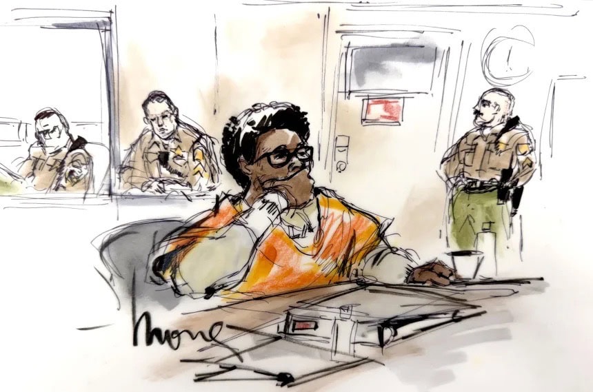 Courtroom sketch of D4vd